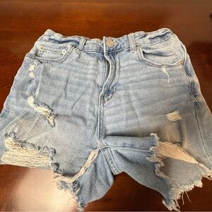 No Boundaries Light Blue Distressed Jean Shorts